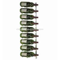 18 Bottle Wall Mounted Metal Hanging Wine Rack - 3 Foot (Brushed Nickel)