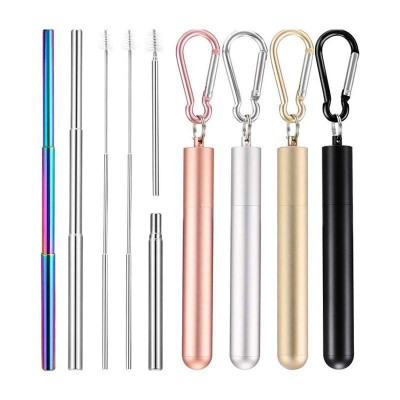 Collapsible Straws For Bottle Tumbler everich Customized Metal Drinking Straw With Cleaning Brush Stainless Steel