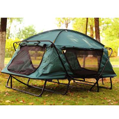 Custom Logo Double Layer Waterproof Outdoor Easy Set Up Instant Family Camping Tent  Canopy Canvas Safari Tents For 1-2 People