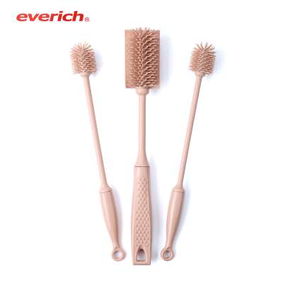 Promotion Long Handle Silicone Bottle Cleaning Brush/Silicone Baby Feeding Bottle Cleaning Brush