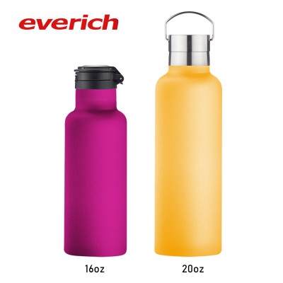 Double wall 16oz 20oz stainless steel water bottle vacuum flasks with customized lid color and logo